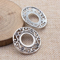 Floral Openwork Round Frame Pendant Jewelry Making Component view 5