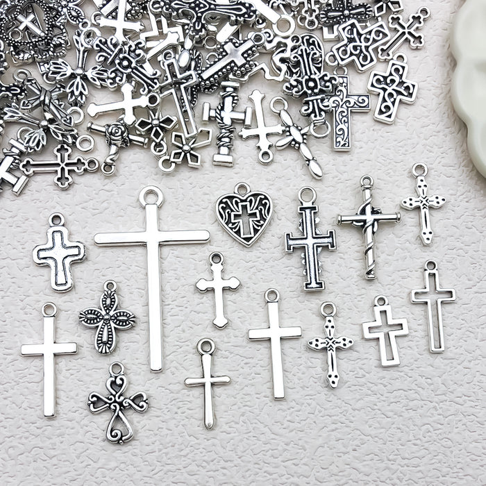 Antique Silver Cross Metal Charms with 9 Listed Options
