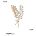 Two Tone Crystal Wheat Leaf Brooch in Seven Colorways view 10