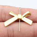 Large Metal Bow Charms in Five Silver Gold and Bronze Finishes view 8