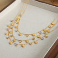 Shell Charm Necklace Clear Multicolor Stones Gold Steel view 4
