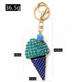 Rhinestone Ice Cream Cone Keychain Metal Bag Charm view 2