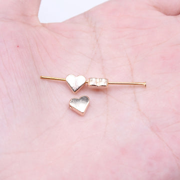 Smooth Heart Spacer Beads in Gold and Antique Silver Tones