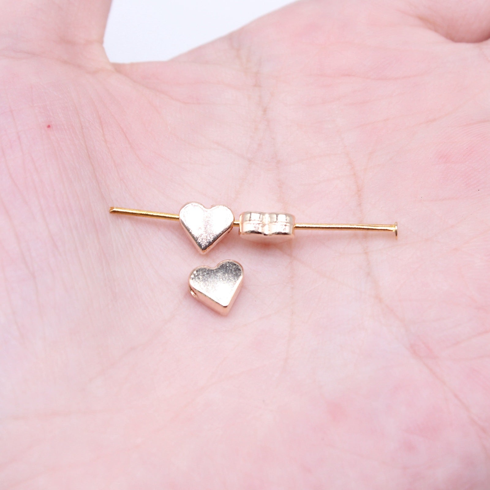 8x7mm 0.67g Multicolor Zinc Alloy Heart Small Hole Beads for DIY Bracelet Necklace Making