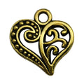 Matte Gold-Tone Heart and Letter Metal Charms with 26 Listed Options view 8
