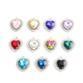 Crystal-Accented White Gold Heart Alloy Charms in 24 Styles view 2