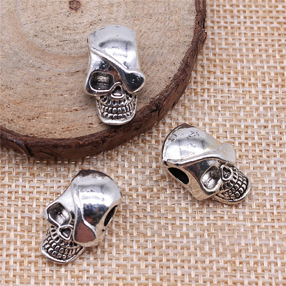 18x11x9mm 4g Multicolor Zinc Alloy Skull Large Hole Beads for Bracelet Jewelry Making