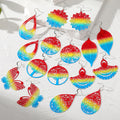 Silver Tone Rainbow Openwork Metal Hook Earrings in Eight Designs view 1