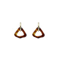 Triangle Resin Drop Earrings Gold Hoop Caramel White view 5