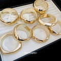 Gold Glossy Geometric Chunky Bangle Eight Shape Styles view 3