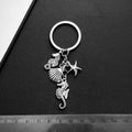 Antique Silver Seahorse Starfish and Shell Ocean Charm Keychain view 4
