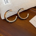 Marbled Resin C Hoop Earrings in Pink and Brown Fashion Earrings view 7