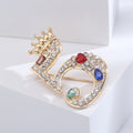 Crowned Rhinestone Number Brooch in Nine Numerals Decorative Lapel Pin view 4