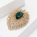 Teardrop Crystal Burst Brooch in Detailed Metal and Crystal Design view 3