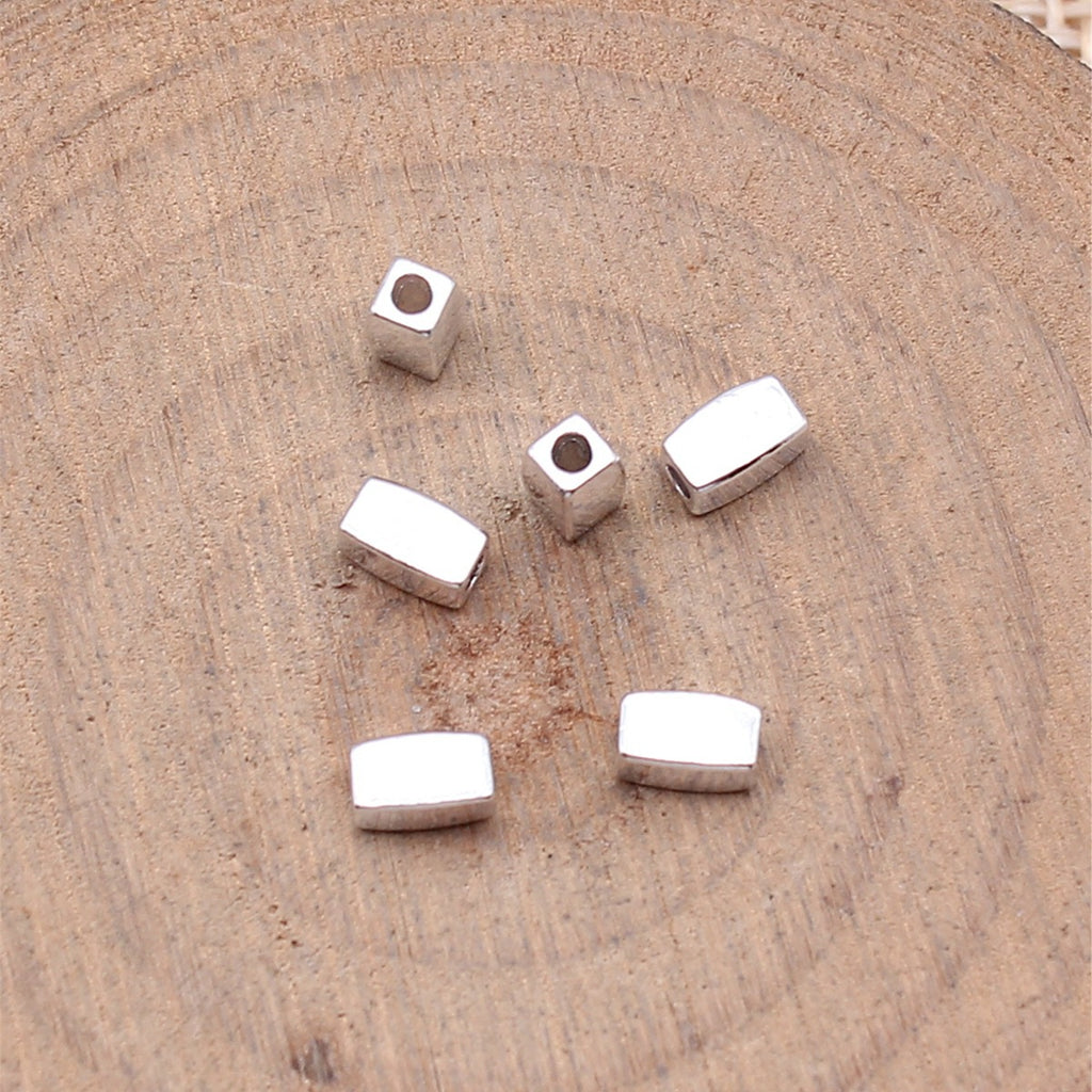 2.9x2.9x5.2mm 0.2g Zinc Alloy Geometric Bar Small Hole Spacer Beads for Bracelet Necklace Making