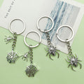 Halloween Metal Charm Keychains: Spider, Skull, Ghost, Pumpkin Designs view 2