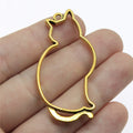 Open Cat Silhouette Metal Frame Pendant in Three Finishes view 3
