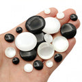 Black and White Oval Resin Cabochons in Five Size Options view 1
