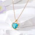 Gold Tone Faceted Heart Crystal Pendant Necklaces in Ten Colors view 6