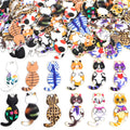 Printed Sitting Cat Charms in Gold and Silver Tones, 15 Designs view 4