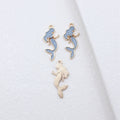 Enamel Mermaid Charms in Four Colors with Gold Tone Edges view 4