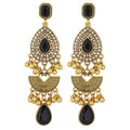 Seven Antique Gold Teardrop and Bell Long Stud Earrings view 5