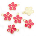 Enamel-Look Gold Silver Cherry Blossom Alloy Charms in 12 Styles view 6