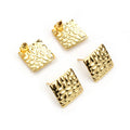 Textured Square Earring Posts in Silver And Gold Tones view 3