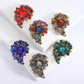 Antique Gold Crystal Cluster Brooch in Six Color Variations view 2