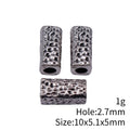 Hammered Rectangular Tube Metal Spacer Bead Metal Jewelry Making Component view 3