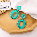 Seventeen Wrapped Oval and Semicircle Leather Earrings view 11