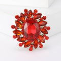 Oval Crystal Radiant Floral Cluster Brooch in Ten Colors view 9