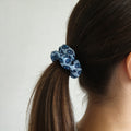Blue Evil Eye Printed Satin Scrunchie Hair Accessory view 2