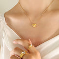 Polished Heart Pendant Necklace Gold Rose Gold Steel Lengths view 4