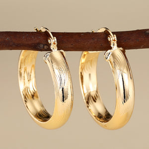 Textured Gold-Tone Hoop Earrings in Ten Sculpted Styles