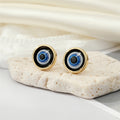 Gold and Silver Tone Glitter Eyeball Round Stud Earrings view 10