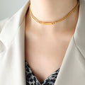 Cuban Chain ID Bar Plate Necklace Bracelet Gold Steel Tone view 6