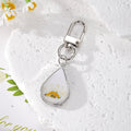 Teardrop Resin Daisy Keychains Silver Lobster Clasp 3 Colors view 6