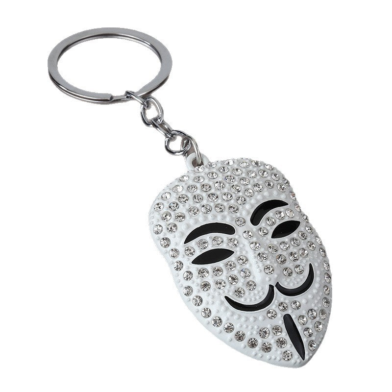 V for Vendetta Mask Zinc Alloy Keychain Bag Charm Gift