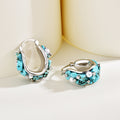 Statement Chunky Beaded And Clear Stone U Hoop Earrings view 4