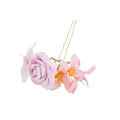 Fabric Mint Lily Duckbill Clip And Pink Rose Hair Pin view 5