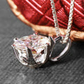 Silver-Tone Brass Six-Prong Round Cubic Zirconia Pendant Necklace view 3