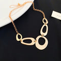 Irregular Open Oval Metal Necklace Bracelet Earrings view 6