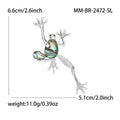 Silver Tone Frog Brooch with Iridescent Shell Inlay view 5