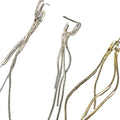 Silver Double Strand Linear Threader Drop Earrings view 5