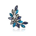Marquise Crystal Leaf Branch Brooch in Champagne or Blue view 5