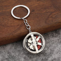 Metal Car Wheel Keychain with Brake Disc Detail, Seven Colors view 7