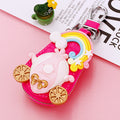Leather Pumpkin Carriage and Princess Zip Key Pouches in Pink and Fuchsia view 7