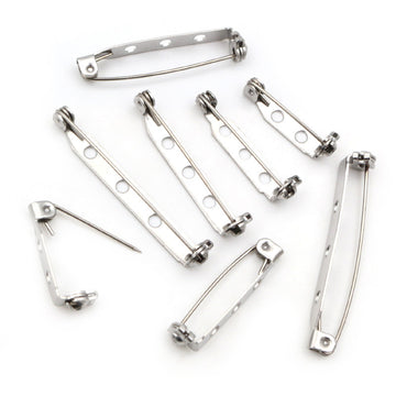 Stainless Steel Safety Pin Brooch Findings in Four Lengths