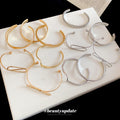Metal Smooth Open Bangle Six Piece Set Silver Gold view 2